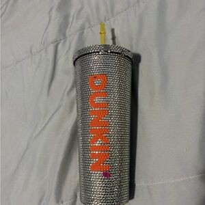 Dunkin' Rhinestone Tumbler with Straw
